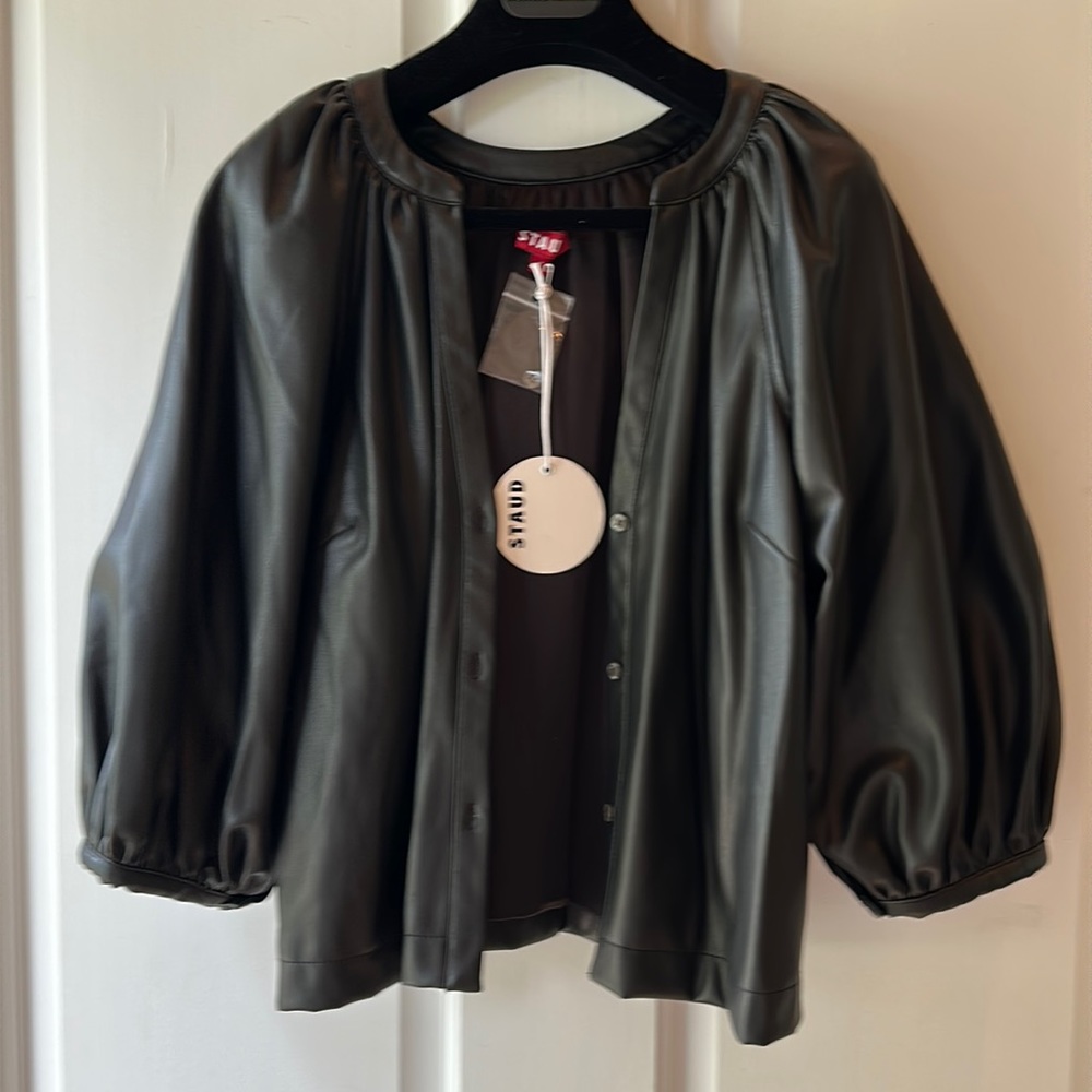 Faux leather jacket/top by Staud. Brand new. Size small